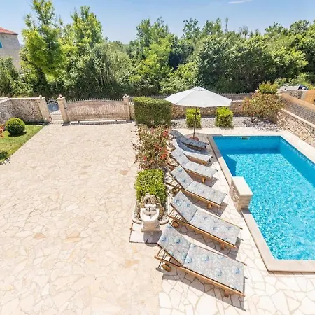 Villa With Heated Pool, Waterfall, Sandy - By Traveler Tourist Agency Krk - Id 2170 *