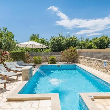 Villa With Heated Pool, Waterfall, Sandy - By Traveler Tourist Agency Krk - Id 2170 *