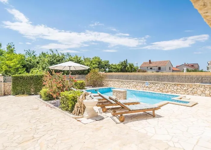 With Heated Pool, Waterfall, Sandy - By Traveler Tourist Agency Krk - Id 2170 Вилла
