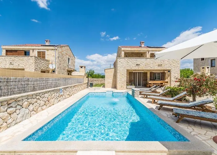 With Heated Pool, Waterfall, Sandy - By Traveler Tourist Agency Krk - Id 2170 *